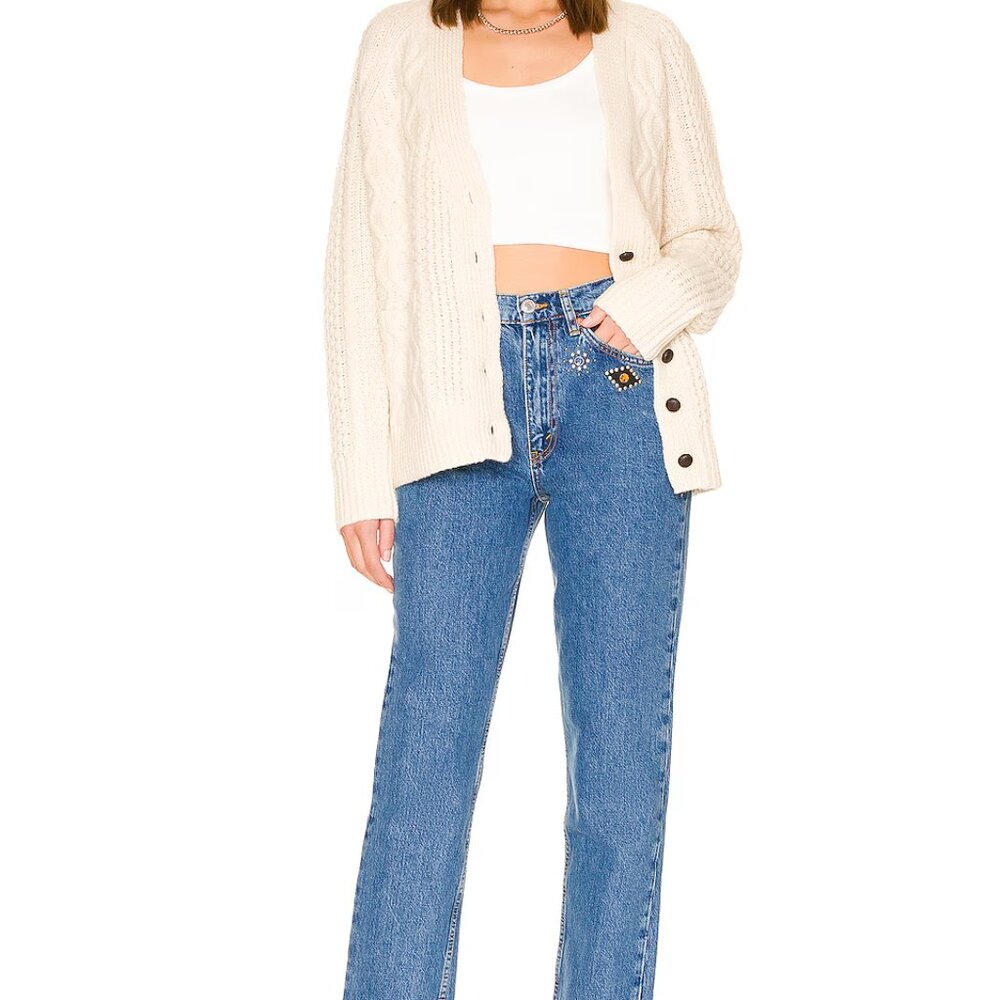 REDONE RE/DONE- Originals 70s Straight - jeweled stoned indigo